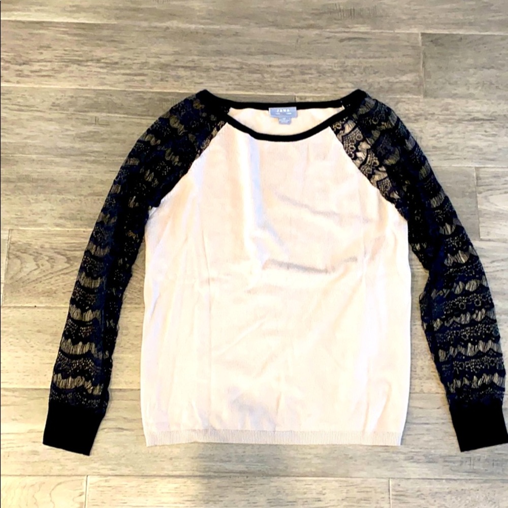 Lace sleeved sweater